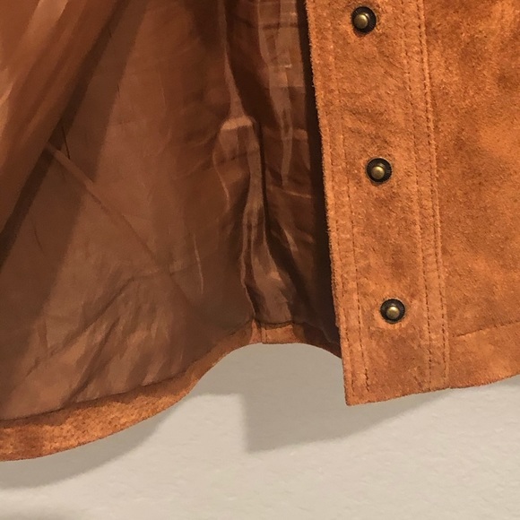 Anthropologie 100% LEATHER Vintage Button Skirt 8 - Picture 5 of 9